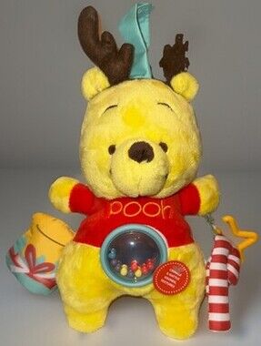 Disney Baby Winnie the Pooh On the Go Activity Hang Toy Rattle Plush NWT